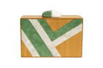 Clutch de Madeira Verde e Dourada
