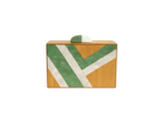 Clutch de Madeira Verde e Dourada