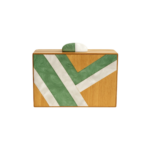 Clutch de Madeira Verde e Dourada